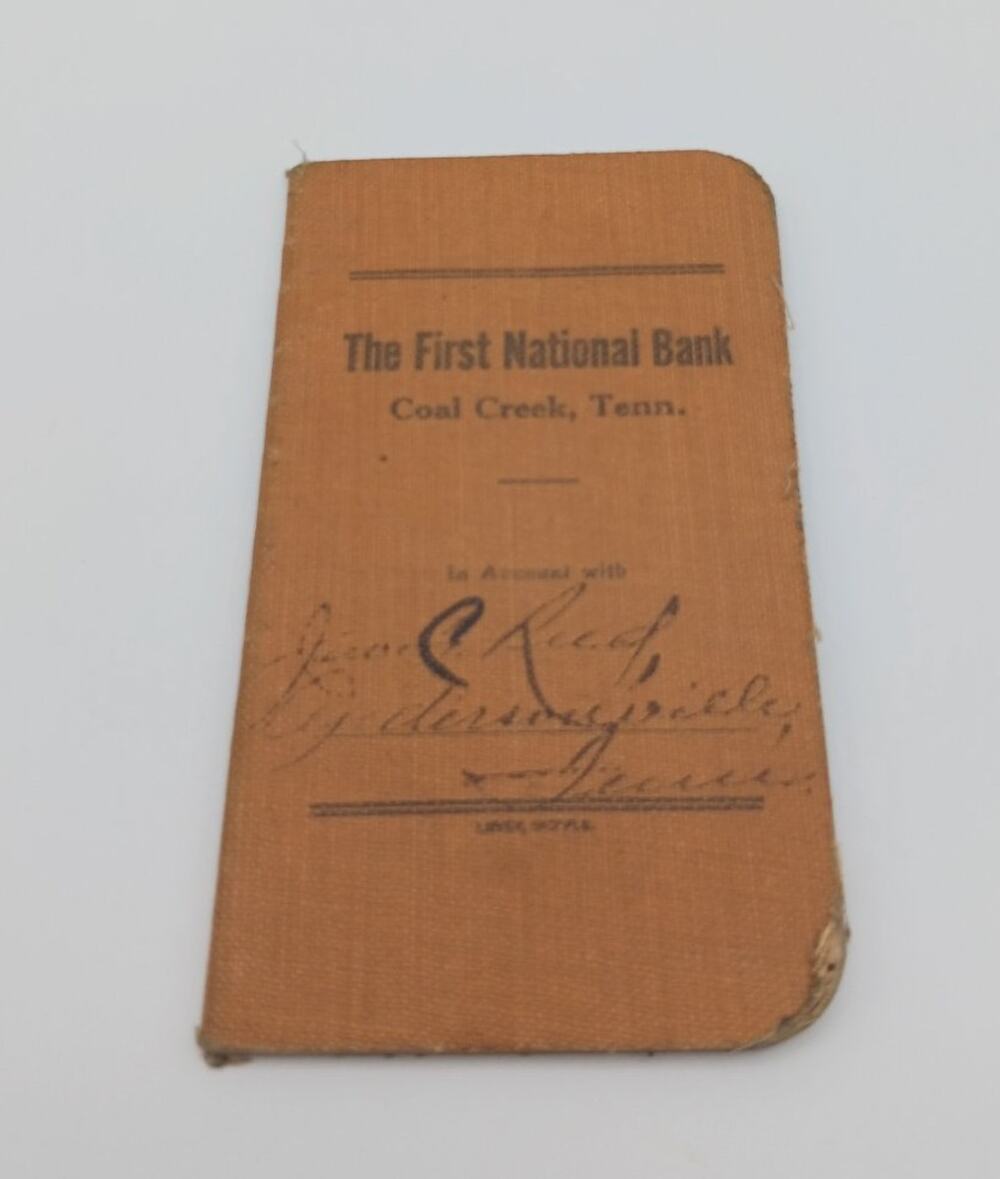 1921 The First National Bank Coal Creek Tenn Vintage Bank Passbook Reed Ledger